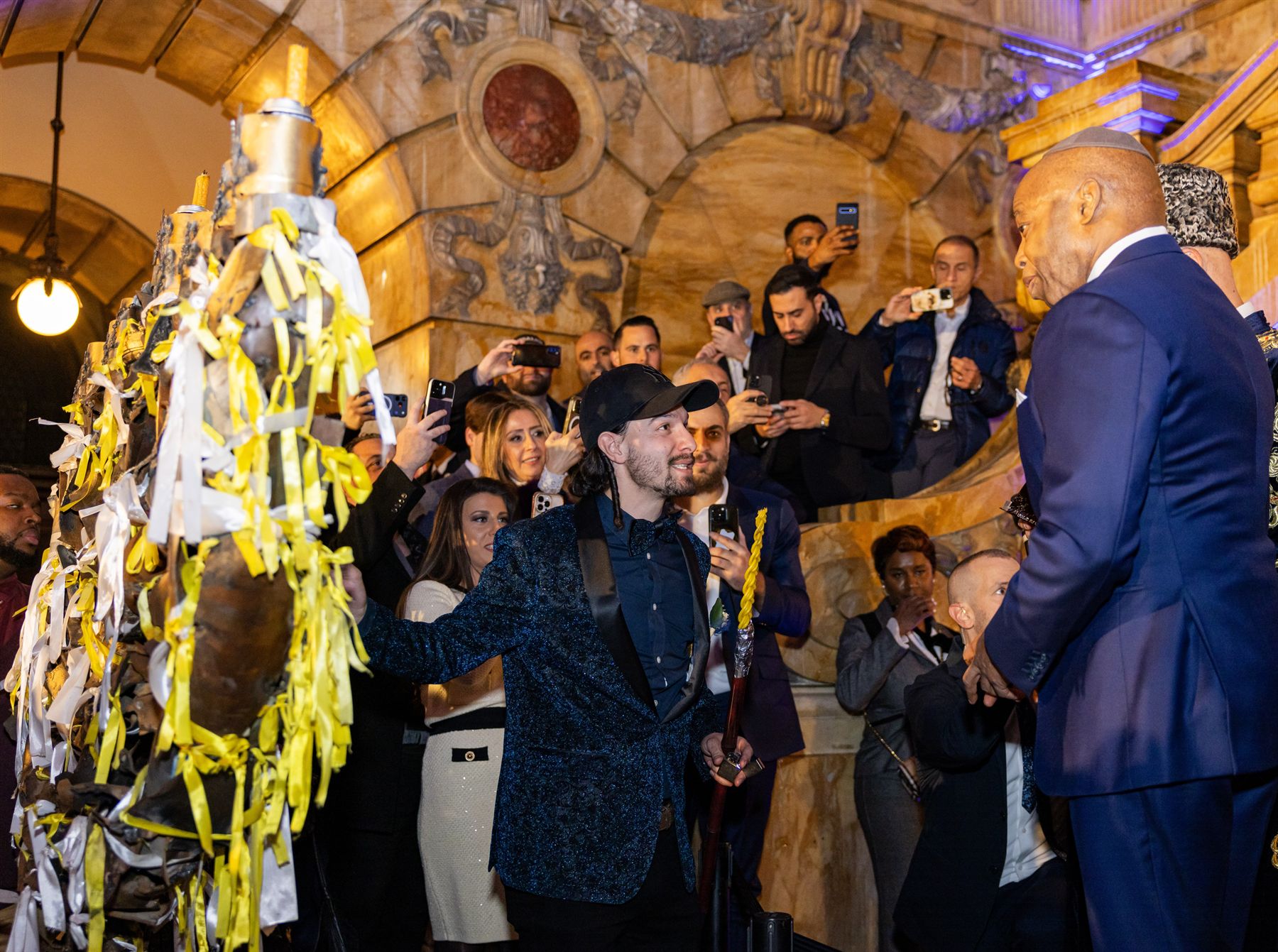 Eli Gross at the Menorah of Hope with Mayor Eric Adams at New York City Hall